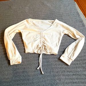 Small white cropped long sleeve